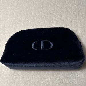Dior Navy Velvet CD Logo Makeup Pouch